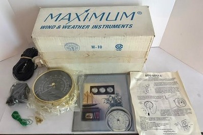 NEW Maximum Mini-Max II MXB Brass Thermometer Black Dial Remote Sensor High Low