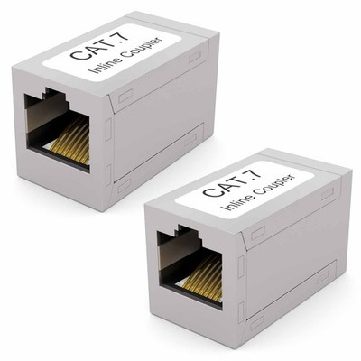 2x RJ45 Kupplung Cat 7 LAN Verbinderfür Verlängerung Modul Kabel Cat7 Cat6A Cat6