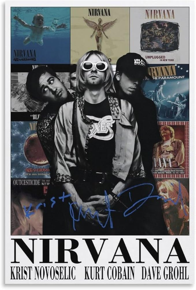 Poster Nirvana Poster, Kurt Cobain Poster, Nirvana Band 8x10 16x24