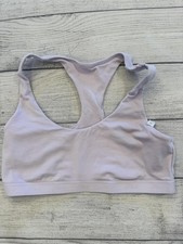 PINK Victorias Secret Sports Bra Womens Medium Lavender Unlined Racerback
