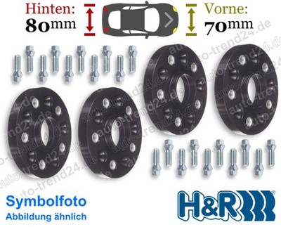 HR Spurverbreiterung schwarz DRA 70mm, 80mm/Achse für Audi A6 4F2 Bj. 2004-2011