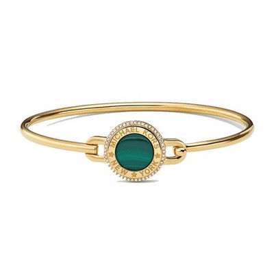 Michael Kors 14k Gold-Plated Sterling Silver Focal Stone Flexi Bracelet