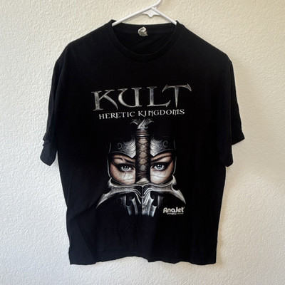 Spectra Kult Heretic Kingdoms Black Graphic T-Shirt Men s M Cotton Crew Neck