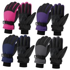 Kids Winter Gloves 5-6 Years 4 Purple, Dark Gray, Rose Red, Navy Blue