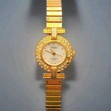 Prestige by Waltham Quartz Gold Gemmed Analog Wristwatch Metal Bracelet