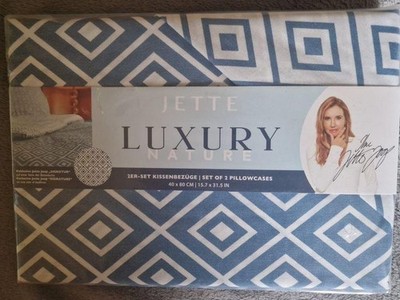 Jette Joop - 2er-Set Kissenbezug - 40x80 cm - Blau/Weiß - OVP - Unbenutzt