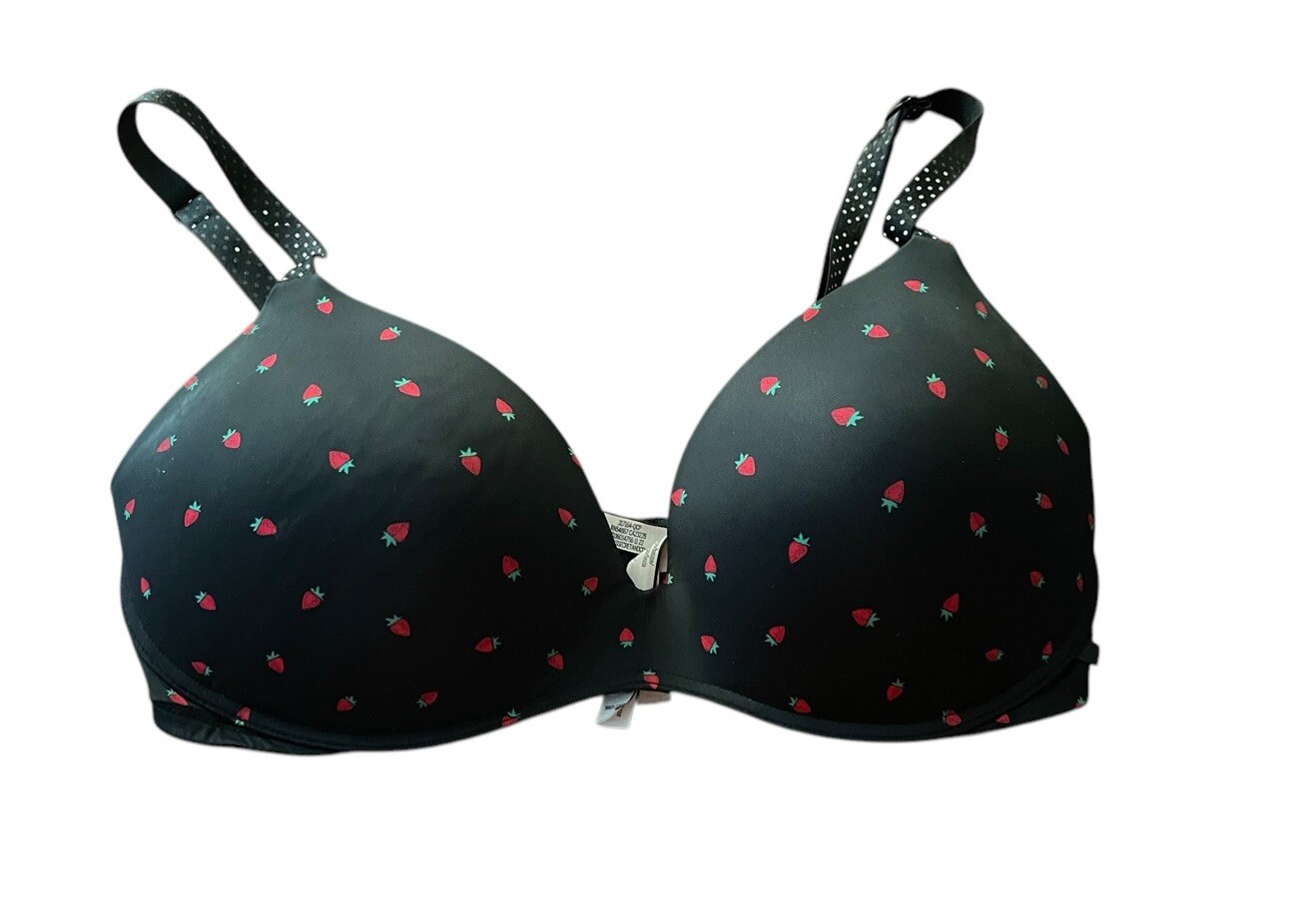 Victoria's Secret Strawberry/ Polka-Dot 38D SexyTee Wireless Push-Up Smooth Bra