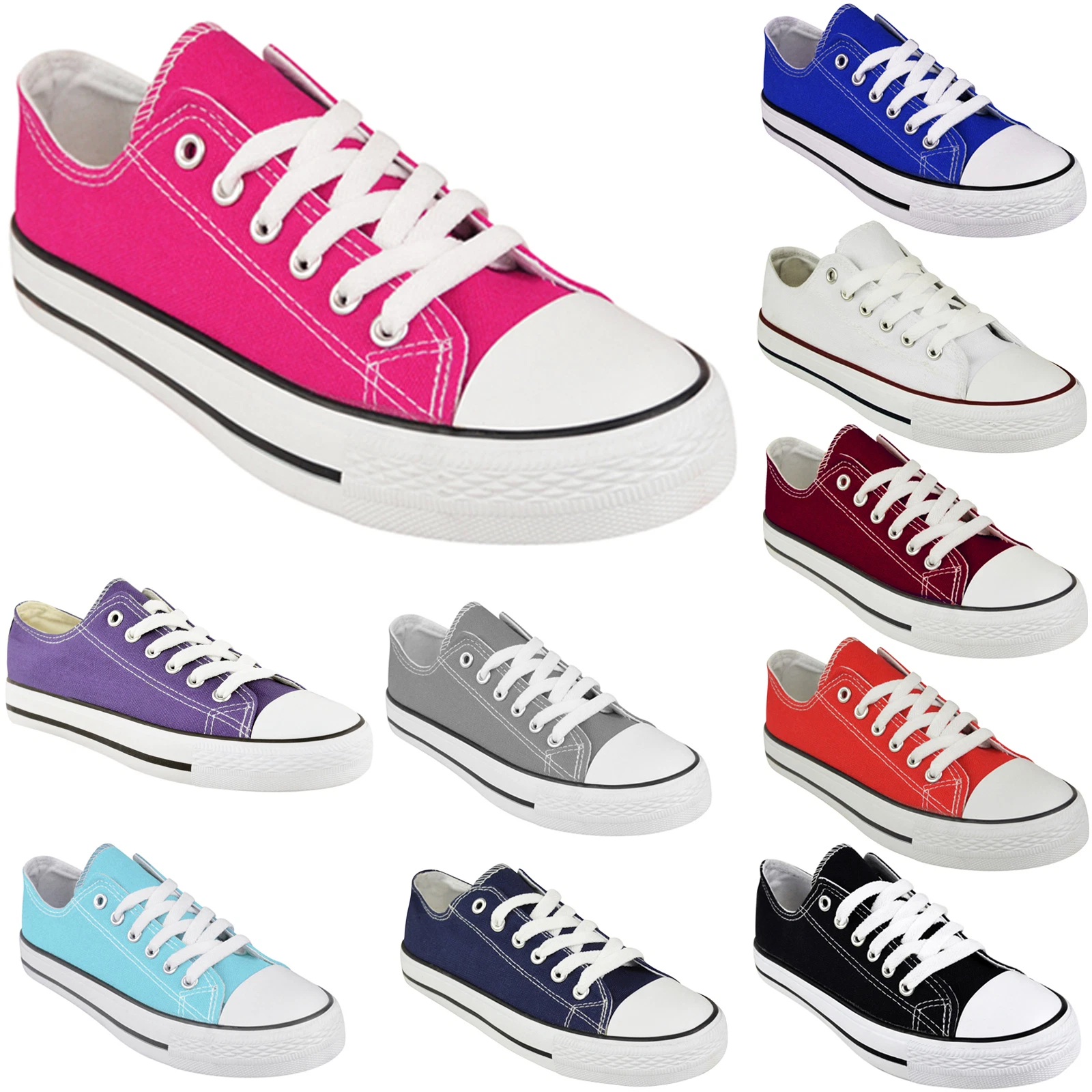 VANS SCARPE DA DONNA IN TELA PLIMSOLLS PUMPS SCARPE DA GINNASTICA DONNA PATTINATORI