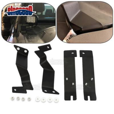 Hood Hinge LED Light Pod Mounting Kit For Ford F250 / F350 Super Duty (2011-2016) - Steel Brackets