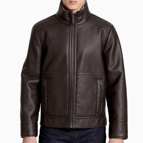 Calvin Klein Men's Pebble Faux Leather 