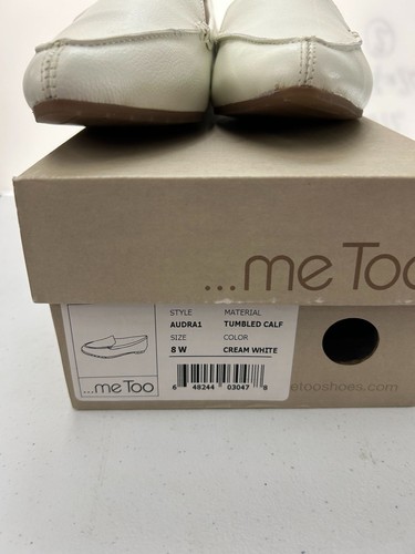 Me Too Audra1 Womens Cream White Tumbled Calf Leather Loafers Size 8W NWB - Picture 8 of 8