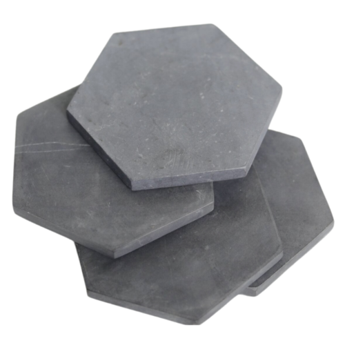 Juego de posavasos de mármol gris 4/8 posavasos de vidrio hexagonales Soeji® INAI - Imagen 1 de 4
