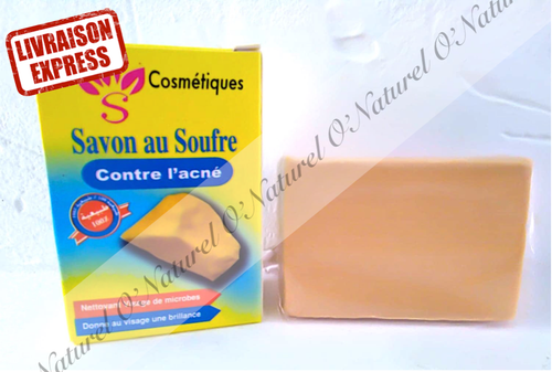 Savon 100% Naturel Au Soufre – Contre Acné & Psoriasis – Pour Visage & Corps – Bio & Végétalien