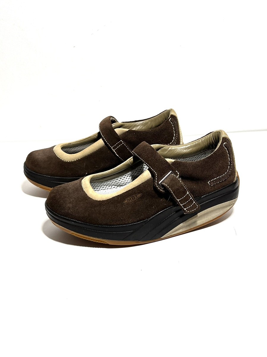 MBT EUC Brown Suede Kaya Mary Jane Shoe Rocker Toning Walking 36 EU US