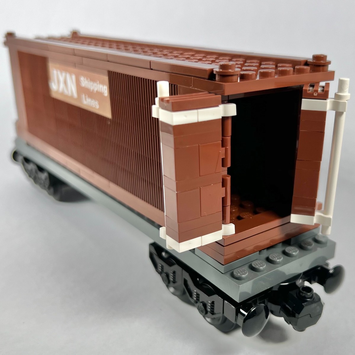 LEGO Train- Custom Brown Container Wagon MOC, USED, ALREADY