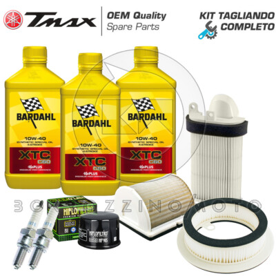 YAMAHA TMAX 500 2001-2003 BARDAHL XTC AIR/OIL FILTER SPARK PLUG CUTTING KIT 