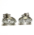 GIA New 14k white gold 1.98ct marquise oval diamond earrings Natural studs — photo 3
