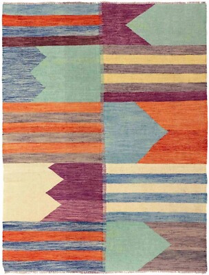 Kilim design 175 x 136 cm hand woven carpet Oriental carpet New