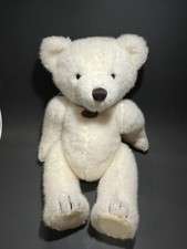 Vintage 1985 Dakin Cuddles Teddy Bear White Plush Stuffed Animal 14" 30 Years
