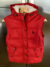 JACK WILLS Sherpa Gilet Red Womens UK 10 Immaculate good quality puffer