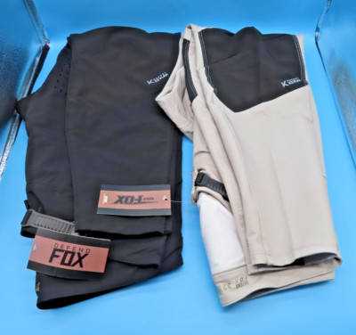 #SE4328# 2 Stück Radhosen lang Fox Racing Defend grau Schwarz Gr. 32*unbenutzt*