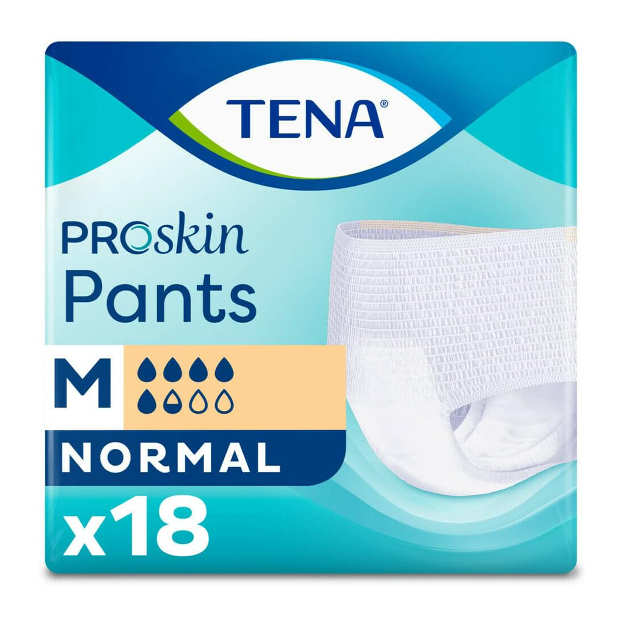 TENA Proskin Pants Normal Medium Incontinence Pants - Pack of 18 - Size M