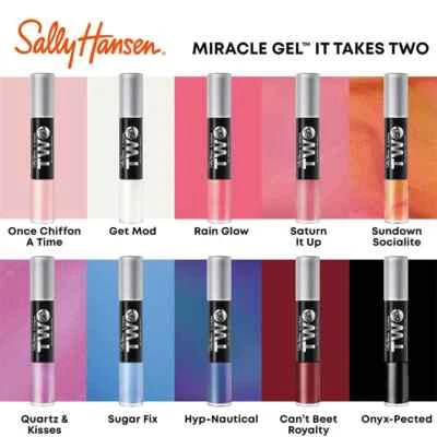 SALLY HANSEN 10pcs Sally Hanson TWO Miracle Gel Nail Polish - 10 shades | RRP £119 | Bulk Buy