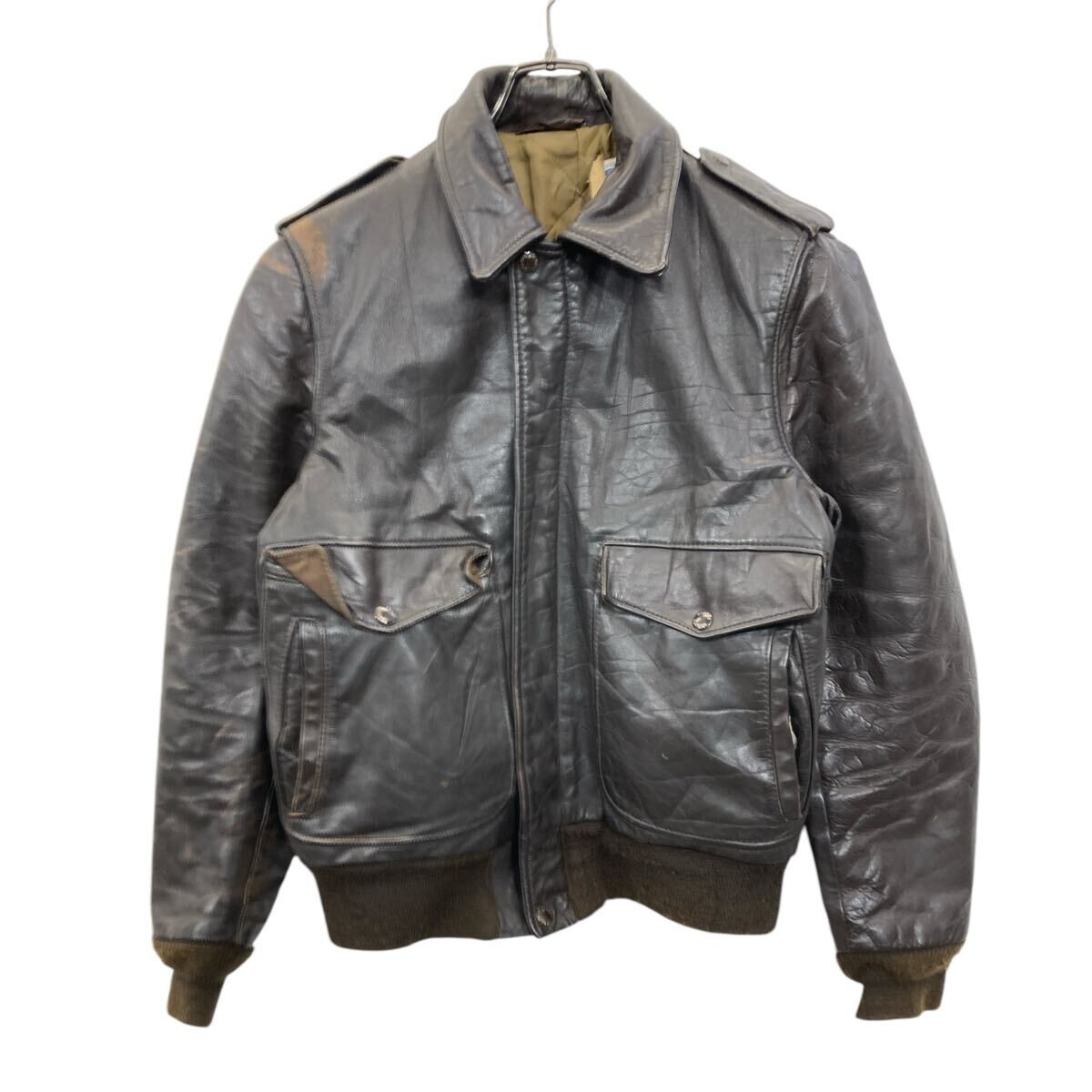 Schott Flight Leather Jacket Size 38 90s Brown Mens Made in USA | eBay