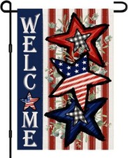 Independence Day 4th of July Garden Flag Burlap 12x18 Inch Double Sided, Patriot
