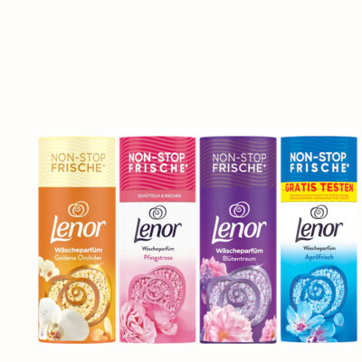 4tlg. Mix-Set Lenor Wäscheparfüm Orchidee Blütenfrische Aprilfrisch Pfingstrose