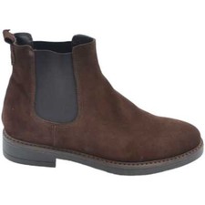 Beatles uomo stivale con elastico chelsea vera pelle camoscio marrone fondo gomm