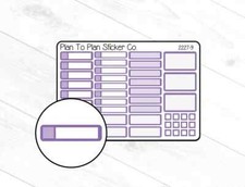 2227-9 Purple Mixed Labels Boxes Planner Stickers.