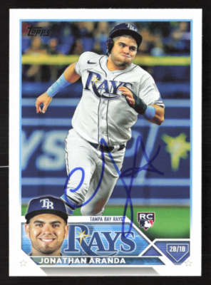 JONATHAN ARANDA Signed Auto 2023 Topps Series 1 One Baseball Card 