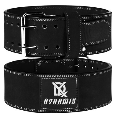 Weight Lifting Double Prong Belt, 10mm Thick 4'' Gym Training Powerlifting Belt