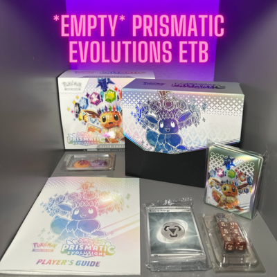 EMPTY* Pokémon TCG Prismatic Evolutions ETB/ Contents/ Extras