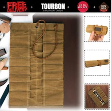 TOURBON Roll up Canvas Tool Carry Holder Carving Knife Organizer Bag Handy Pouch
