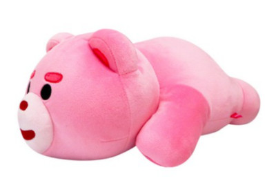 BELLYGOM Pink Bear Official Plush Doll 10'' 30cm Lying Stuffed Doll Soft Licensed
