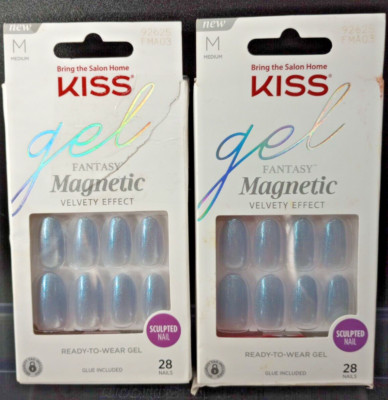 (2 Pack) KISS Gel Fantasy Velvety Effect #Medium - #92625 FMA03 - 28 Nails Ea.