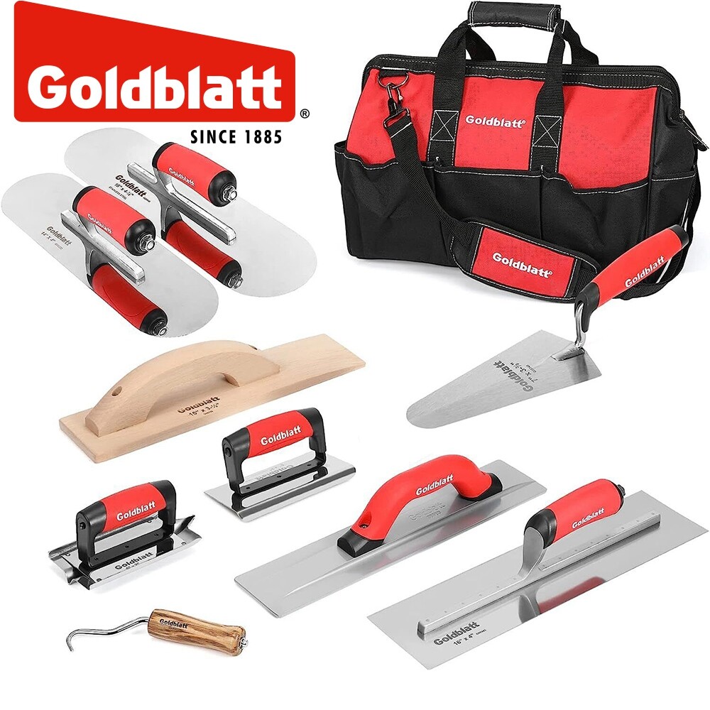 Goldblatt 2 Piece Stainless Steel Trowel Set & 8 Piece Masonry Hand Tool Set NEW
