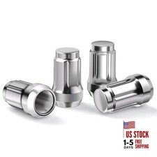 1/2 x 20 Lug Nuts, 1/2''-20 Closed End 6 1/2"-20 Silver 4 Pack-1.38" Tall