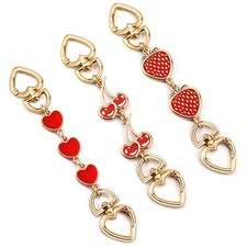 3Pcs Purse Extender Chain Gold Bag Extender Chain Heart Ac 3pcs Red Purse Chain
