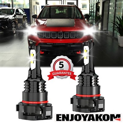 For Jeep Compass 2010-2013 6000K LED Fog Light Bulb Conversion Kit High Power