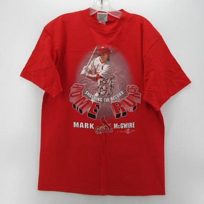 VINTAGE Mark McGwire St Louis Cardinals Shirt Men Large Red Home Run Record USA