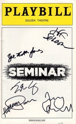 Seminar signed cast playbill Jeff Goldblum Justin Long Jerry O'Connell + 2