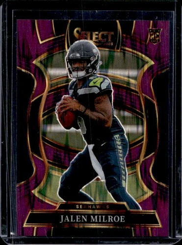 2025 Panini Select Jalen Milroe Concourse RC Purple Prizm Shock #/699 Seahawks