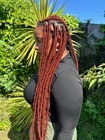 Handmade Butterfly Locs with Curls- 22” Long Distressed Faux Locs Hair Extension