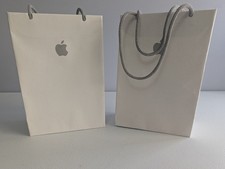 2 Original Apple Store Paper Shopping Bag Authentic Medium Official Packaging 