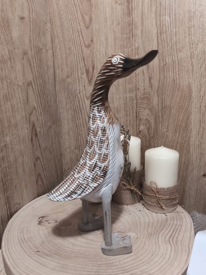 Fairtrade handgeschnitzte und bemalte Holzente 28 cm hoch