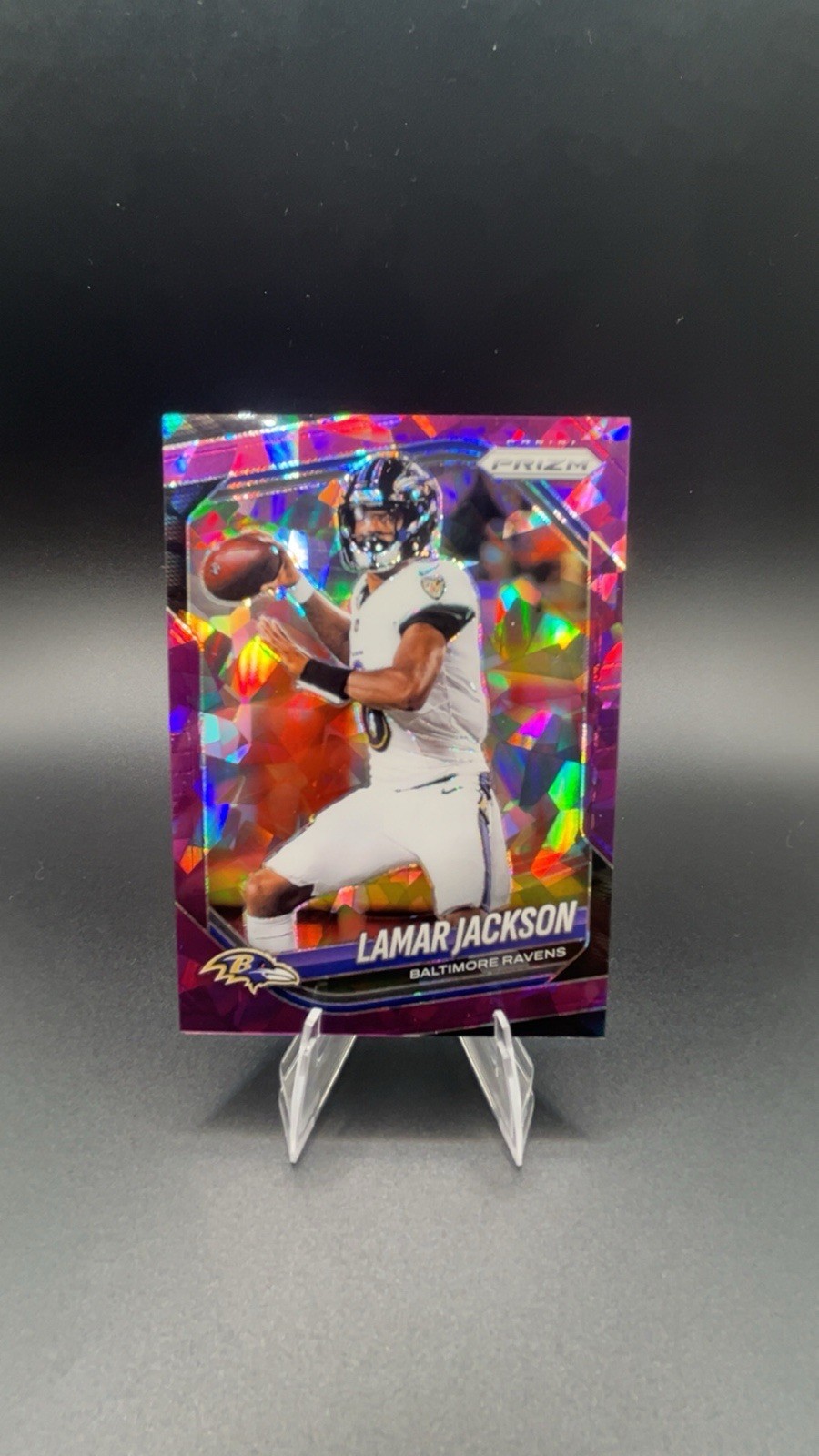 Panini 2025 Prizm Lamar Jackson Baltimore Ravens Purple Ice Prizm #78 /225