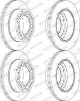 2X Ferodo 290Mm Bremsscheiben BelÜFtet Passend FüR Nissan Atleon Cabstar NT400 R